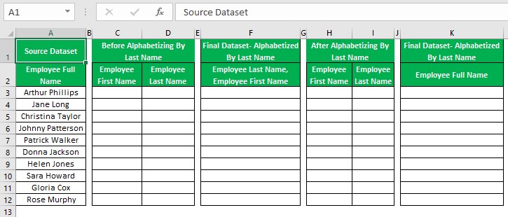 Alphabetize In Excel - Example 1