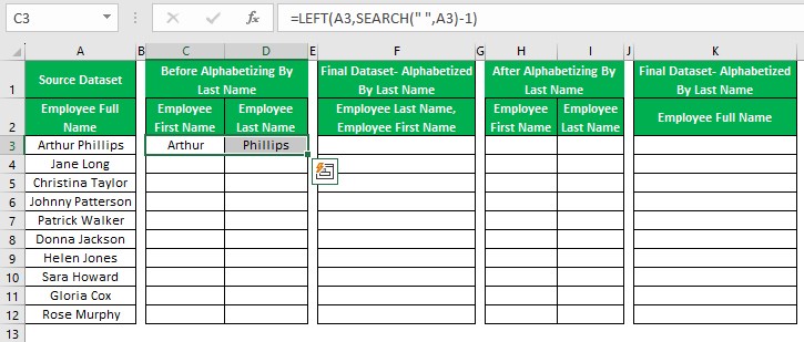 Alphabetize In Excel - Example 1 - Step 2