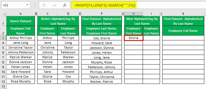 Alphabetize In Excel - Example 1 - Step 7 - updated