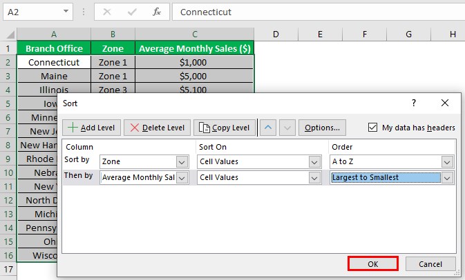 Alphabetize In Excel - Example 2 - Step 2 - click ok.jpg