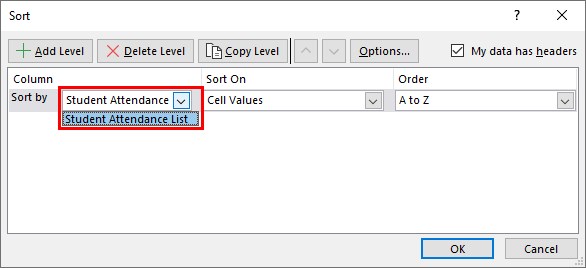 Alphabetize In Excel - Method 1 - Sort by