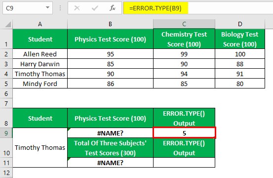 Error.Type Function - Example 2 - Step 1