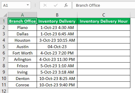 Hour Excel - Example 2