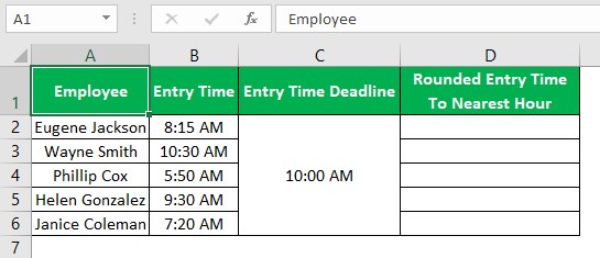 Hour Excel - Example 4