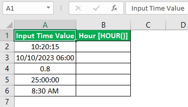 Hour Excel Intro - Example