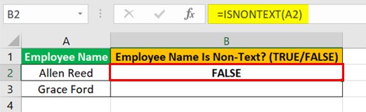 ISNONTEXT Function - Example 1 - Step 1