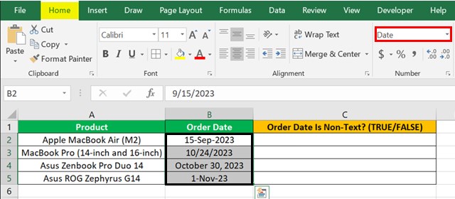 ISNONTEXT Function - Example 2