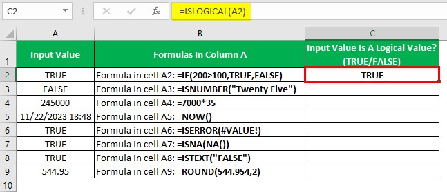 Islogical Function - Example 2 - Step 1