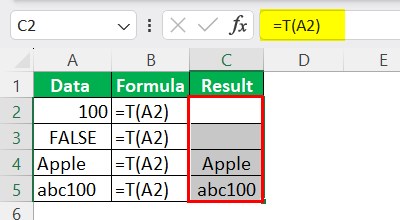 T Excel Function - Example 3-2