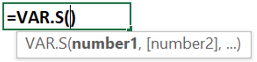 VAR.S Excel formula