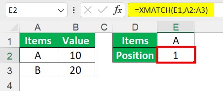 XMATCH Function In Google Sheets 1-1