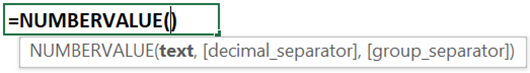 NUMBERVALUE Syntax