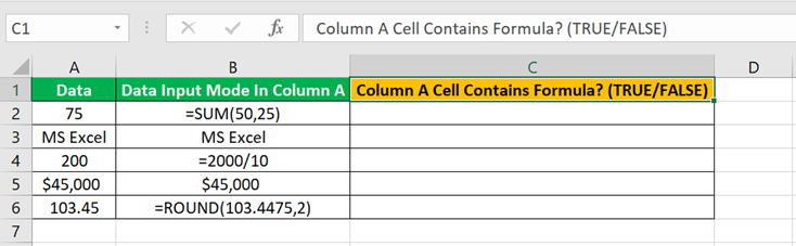 ISFORMULA Function example