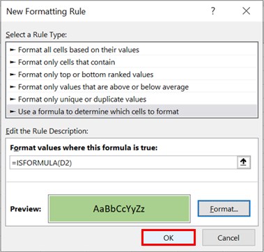 Isformula Function - Example 1 - Step 4