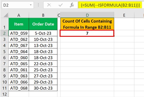 Isformula Function - Example 3 - Step 2