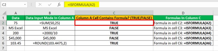 Isformula Function Intro - Output