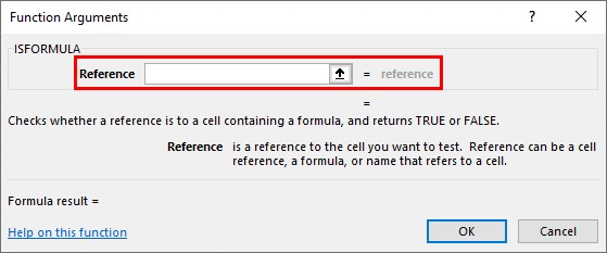 Isformula Function - Method 1 - Function Argument