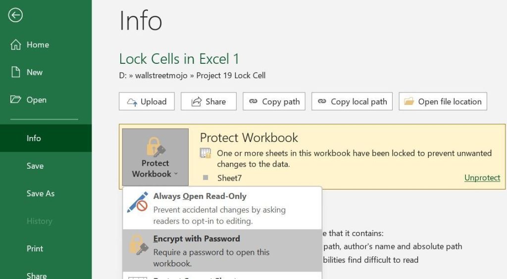 Protect workbook - Example 2 - Step 4