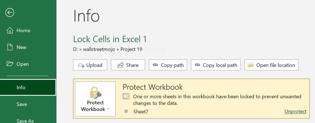 Protect workbook - Example 2 - Step 2